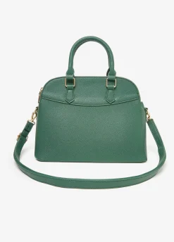 Texture Faux Leather Satchel