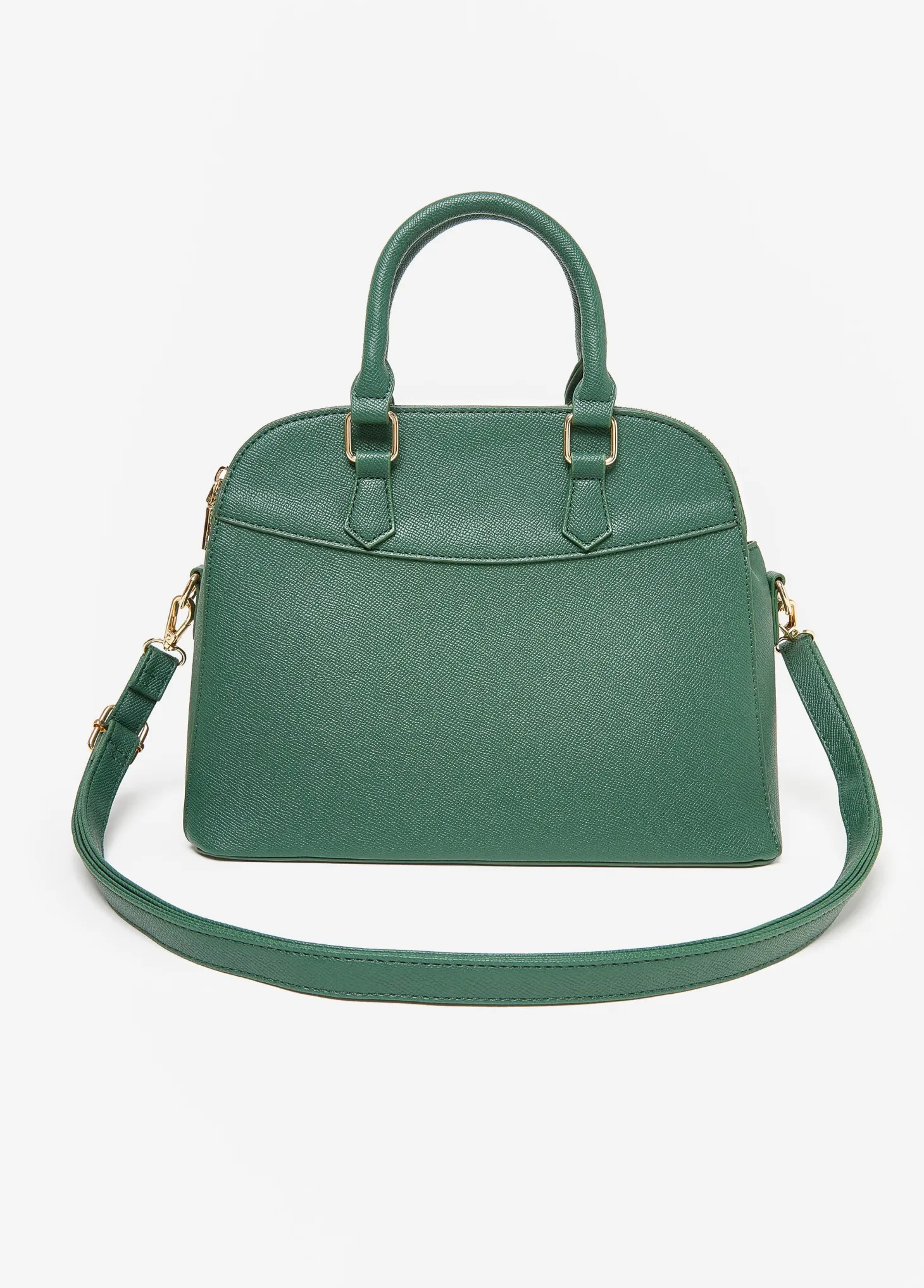 Texture Faux Leather Satchel