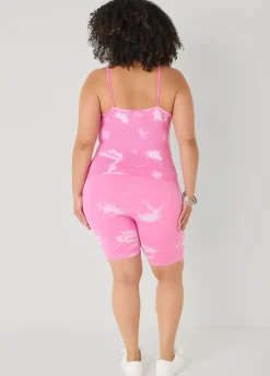 Tie Dyed Tank And Biker Shorts Set