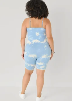 Tie Dyed Tank And Biker Shorts Set