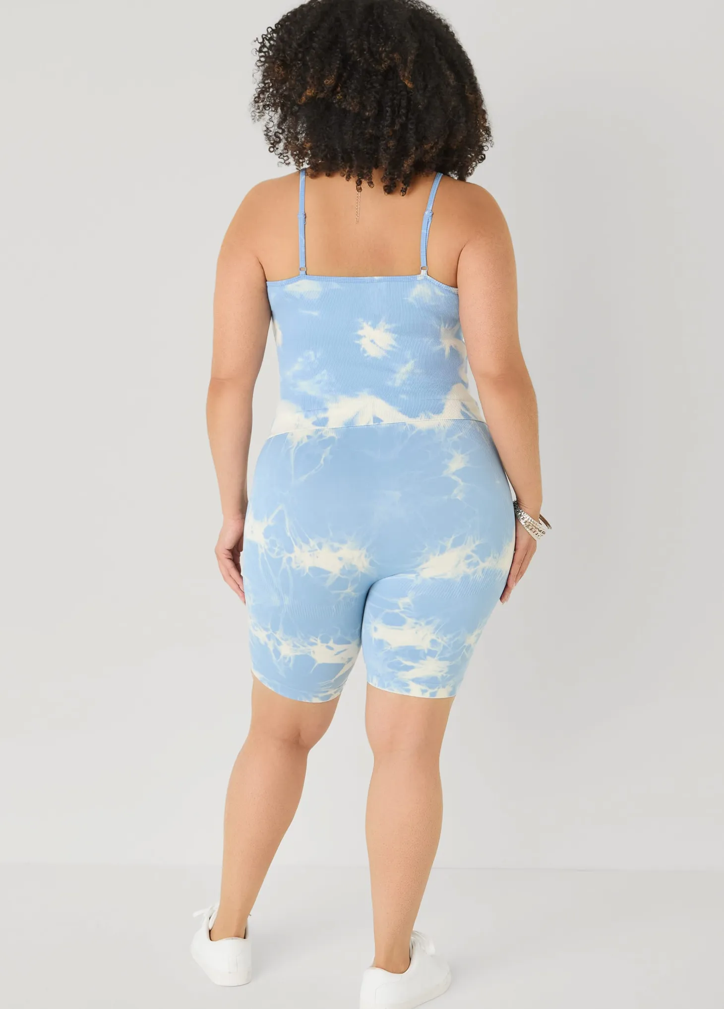Tie Dyed Tank And Biker Shorts Set