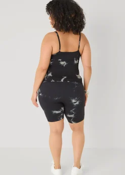 Tie Dyed Tank And Biker Shorts Set