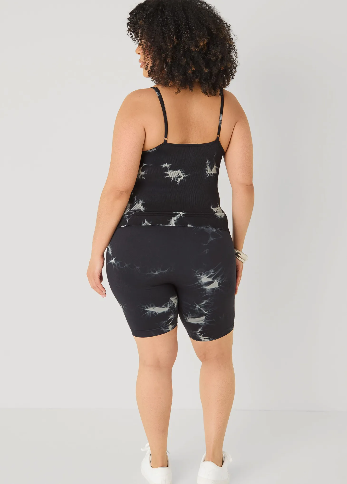 Tie Dyed Tank And Biker Shorts Set