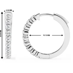 0.50 To 2 Carat Round Lab Diamond Single Row Hoop Earrings In Sterling Silver