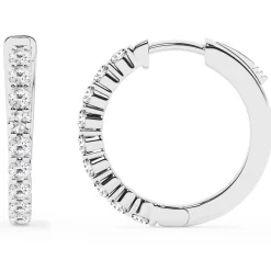 0.50 To 2 Carat Round Lab Diamond Single Row Hoop Earrings In Sterling Silver