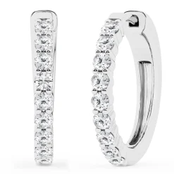 0.50 To 2 Carat Round Lab Diamond Single Row Hoop Earrings In Sterling Silver