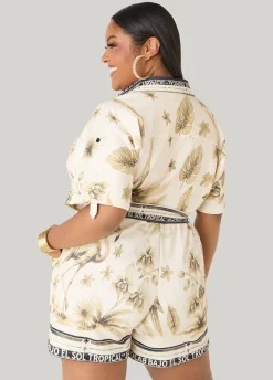 Tropical Print Romper