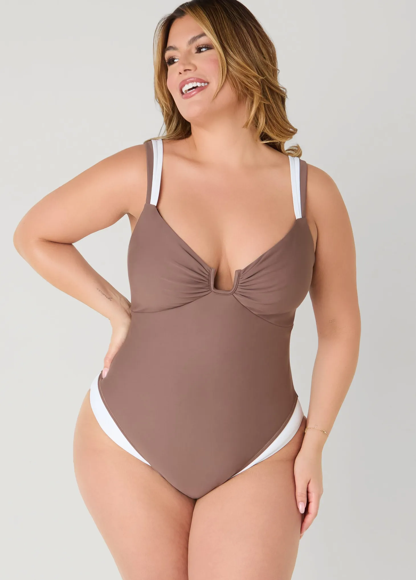 Two Tone U Ring Swimsuit