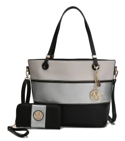 Vallie Colorblock Tote Bag Set