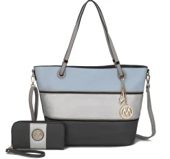 Vallie Colorblock Tote Bag Set