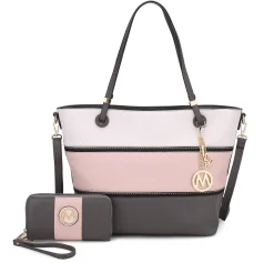 Vallie Colorblock Tote Bag Set