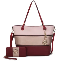 Vallie Colorblock Tote Bag Set