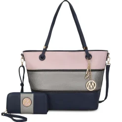 Vallie Colorblock Tote Bag Set
