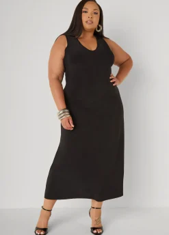V Neck Maxi Knit Dress