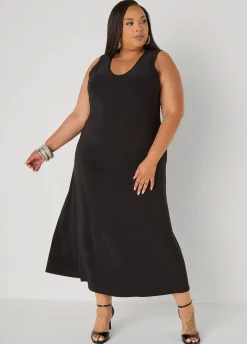 V Neck Maxi Knit Dress