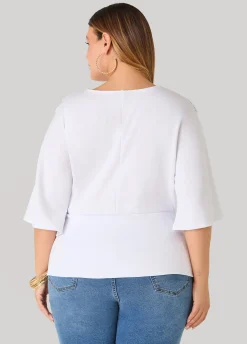V Neck Stretch Crepe Top