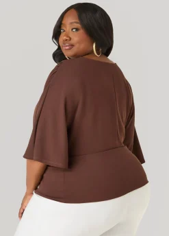 V Neck Stretch Crepe Top