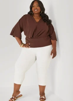 V Neck Stretch Crepe Top