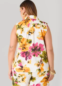 Watercolor Floral Print Shirt